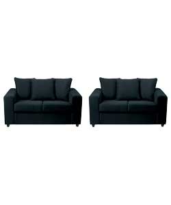 perth Chenille Regular and Regular Sofa - Black