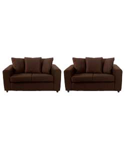 Perth Chenille Regular and Regular Sofa - Chocolate