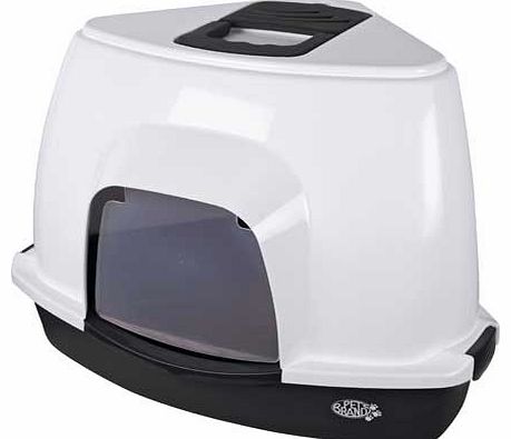 Pet Brands Corner Cat Litter Tray with Hood -