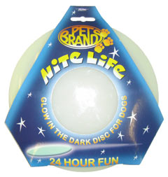 pet brands Nite Life Glow In The Dark Frisbee