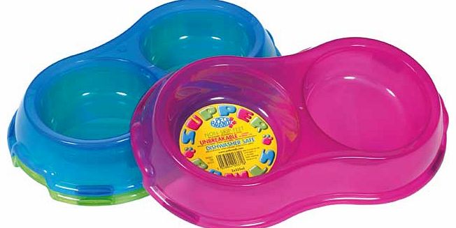 Pet Brands Translucent Dog Double Supper Bowl -