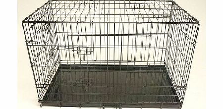 Pet Market Online 36`` Large Foldable BLACK Dog amp; Puppy Cage Cages Crate Vet Style Pet Carrier Training - NO DELIVERY TO N. IRELAND, C. ISLANDS - IV, KA, KW, PA, PH, ZE, HS, IM, TR - POST CODES AREAS