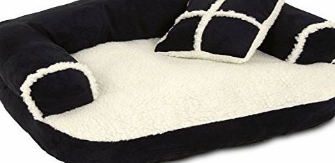 Pet Mate Dosckocil Sheepskin Dog Sofa Bed With Bonus Pillow Sleep Surface Bolster 20X16``