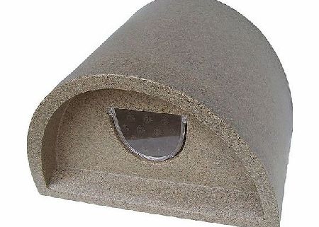Pet n Home Plastic Cat House / Igloo With Cat Flap - Light Brown