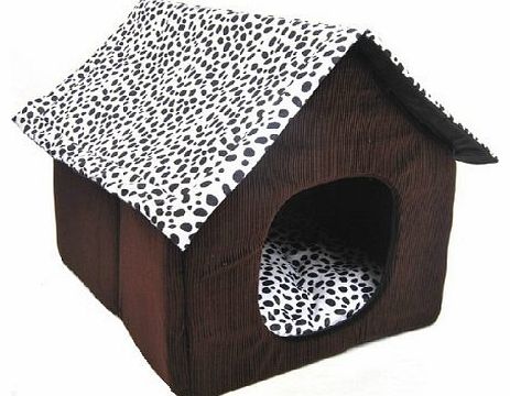Luxury High-End Double Pet House Brown Dog Room 55 x 40 x 42 cm