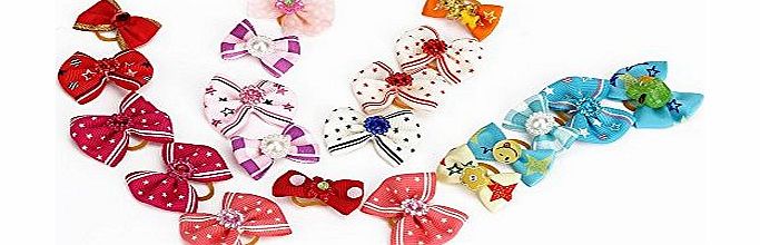 Pet Supplies Pet Dog Hair Bows Accessories With Rubber Bands Pack Of 20