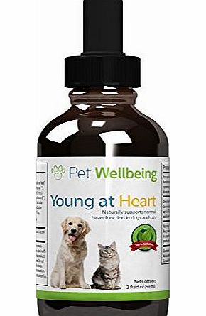 Pet Wellbeing - Young at Heart for Dog and Cat Heart Disease - A Natural, Herbal Supplement for your Dog or Cats Heart Health - Helps Your Dog or Cats Cardiovascular System Stay Healthy - 2 oz Liquid