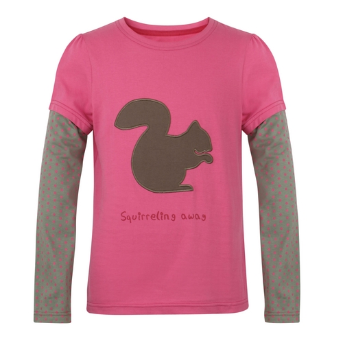 Girls Squirrel Long Sleeve T-shirt