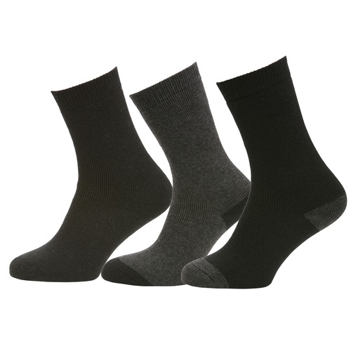 Unisex 3 Pair Wool Loop Pile Socks