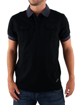 Peter Werth Black Pocket Polo Shirt