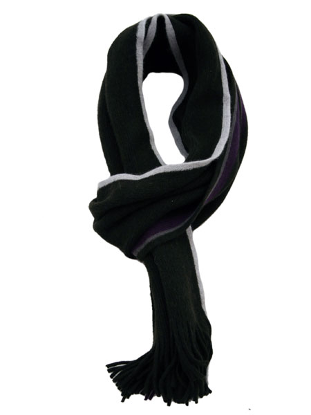 Peter Werth Black Ribbed Scarf