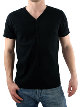 Black Ribbed Y-Neck