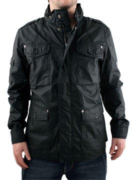 Peter Werth Black Wax Styled Military Jacket