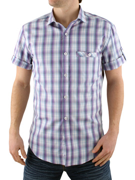 Peter Werth Lilac Short Sleeve Check Shirt