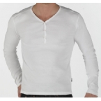 Peter Werth Mens Y-Neck Rib T-Shirt White