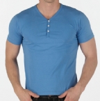 Mens Y-Neck T-Shirt Bluebell