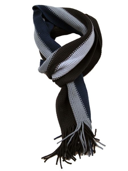 Peter Werth Navy Stripe College Scarf