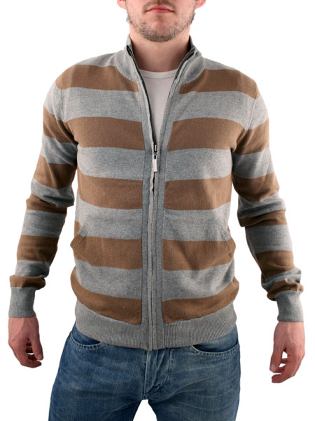 Peter Werth Taupe/Grey Stripe Zip