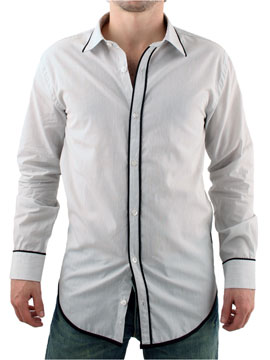 Peter Werth White Pinstriped Shirt