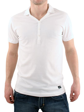 Peter Werth White Y Neck Polo Shirt