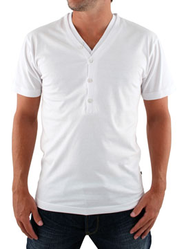 White Y Neck with Insert T-Shirt