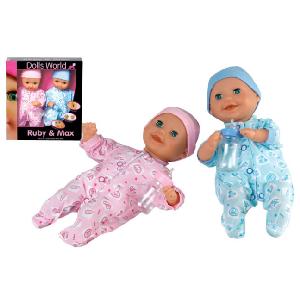 Dolls World Ruby and Max 30cm Twin Soft Bodied Doll