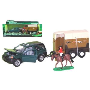 Friction Landrover and Horsebox Horse and Figure