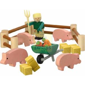 Woody Click Farm Pigs
