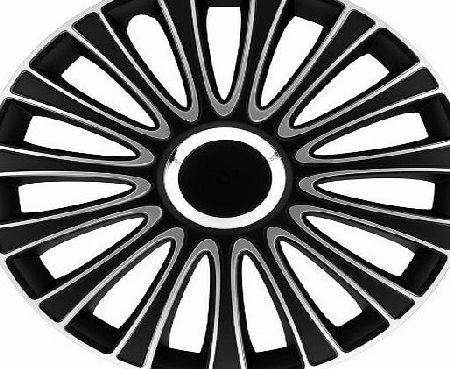 Petex LeMans Pro RB543514 Wheel Trims 14 Inch Double-Lacquered ABS Plastic in Box Black - Set of 4