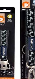 Petface Reflective Black Paws Large Dog Collar