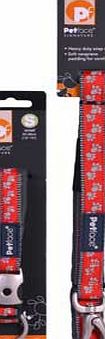Petface Reflective Red Paws Medium Dog Collar