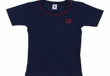 Petit Bateau Jersey Lycra T-Shirt Navy blue `2 years,4