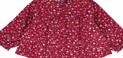 Petit Bateau Script Blouse Burgundy `3 months,6 months,12