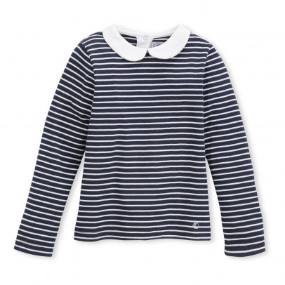 Petit Bateau Seven Striped Blouse Navy blue `3 years,4