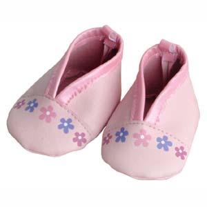 Deluxe Shoe Pink With Flowers Fits Dolls Up To 45cm