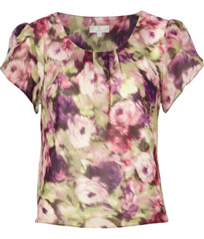 Petite Hazy Floral Print Blouse