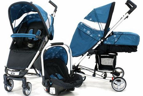 Petite Star Zia Evolve Travel System Petrol Stroller (Blue)