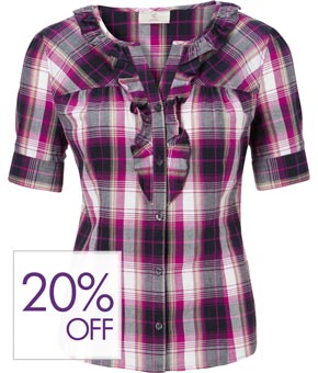Woven Check Blouse