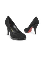 Petra Rubino Black Suede and Leather Platform Pump Shoes