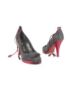 Petra Rubino Tassel Gray Suede Platform Pump Shoes