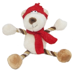 Christmas Mr Twister Squeaky Bear Dog Toy by Pets at Home