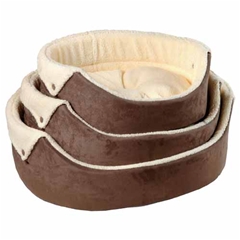 Pets at Home Extra Large Brown Oval Faux Suede Dog Bed by Pets at Home