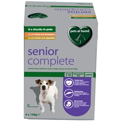 Pets at Home Senior Dog Food Tray with Chunks in Pate 150gm 6 Pack