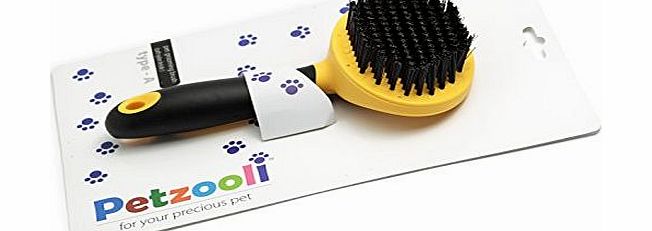 Petzooli Superior Quality, Long-Lasting, Well Built Grooming Brush, Firm, Dense, Soft Bristle Rows, Thermoplastic, Non-Slip, Comfortable Grip, Health Enhancing for All Pet Coats, Quick, Easy Use, Resu