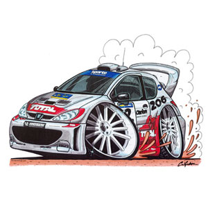 peugeot 206 Rallycar - multi T-shirt