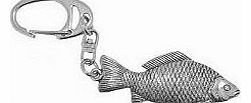 Pewter Jewellery Carp Fishing Keyring Gift, Supplied in Organza Bag