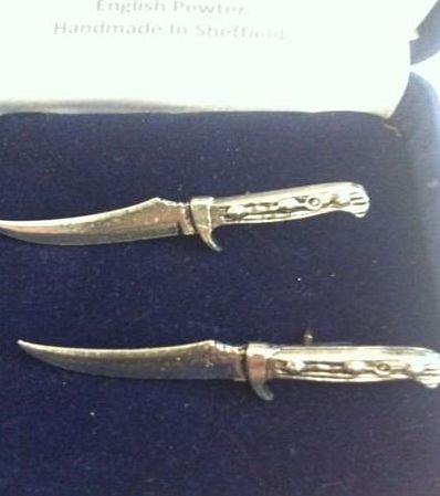 pewtergifts1 Hunting Knife cufflink set pewter comes with a pewtergifts gifts box stunning
