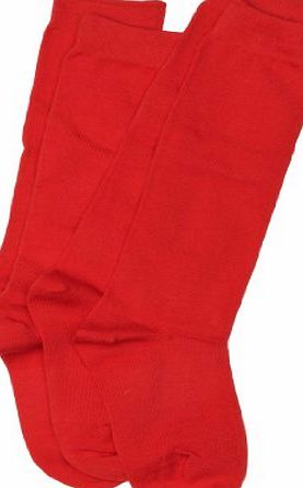 PEX Knee High Academy 2 Pairs Girls Socks, Red, 12 .5-3 .5