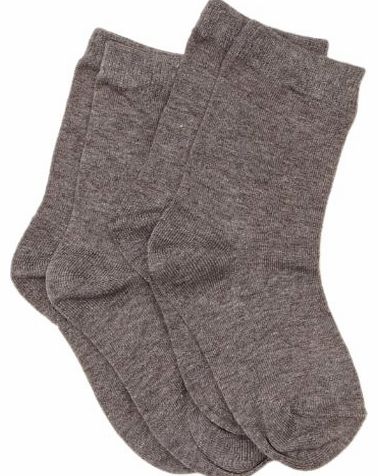 PEX Short School Award 2 Pairs Boys Socks Light Grey 12 1/2-3 1/2