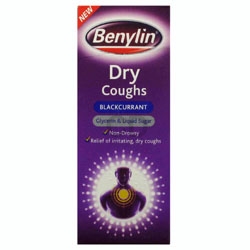 Pharmacy Benylin Dry Coughs Blackcurrant 150ml
